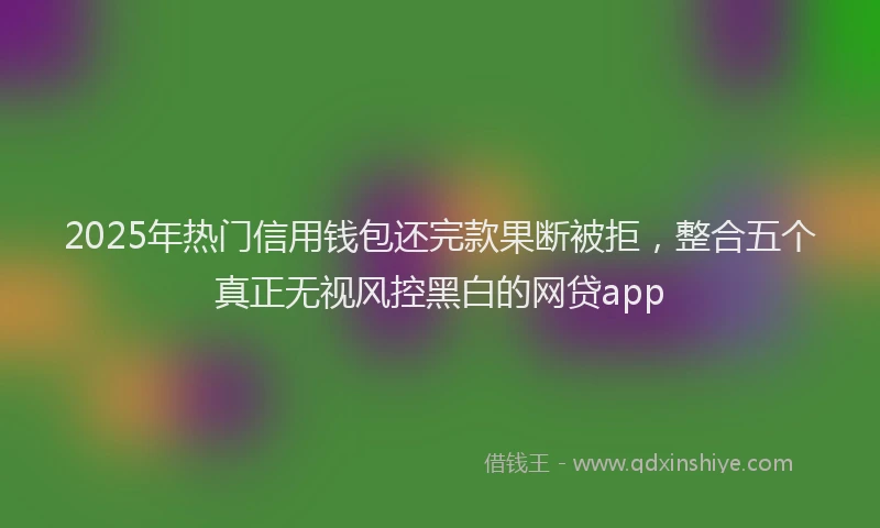 2025年热门信用钱包还完款果断被拒，整合五个真正无视风控黑白的网贷app