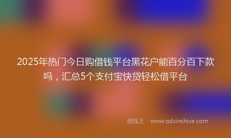 2025年热门今日购借钱平台黑花户能百分百下款吗，汇总5个支付宝快贷轻松借平台