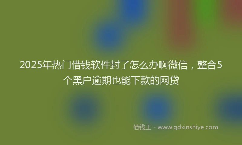 2025年热门借钱软件封了怎么办啊微信，整合5个黑户逾期也能下款的网贷
