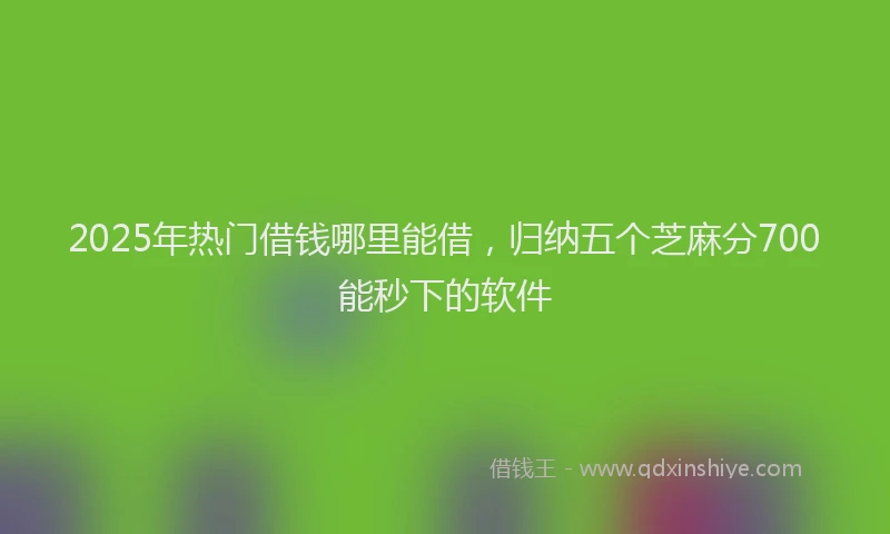 2025年热门借钱哪里能借，归纳五个芝麻分700能秒下的软件