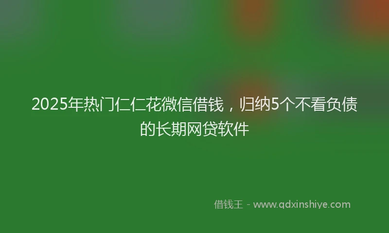 2025年热门仁仁花微信借钱，归纳5个不看负债的长期网贷软件