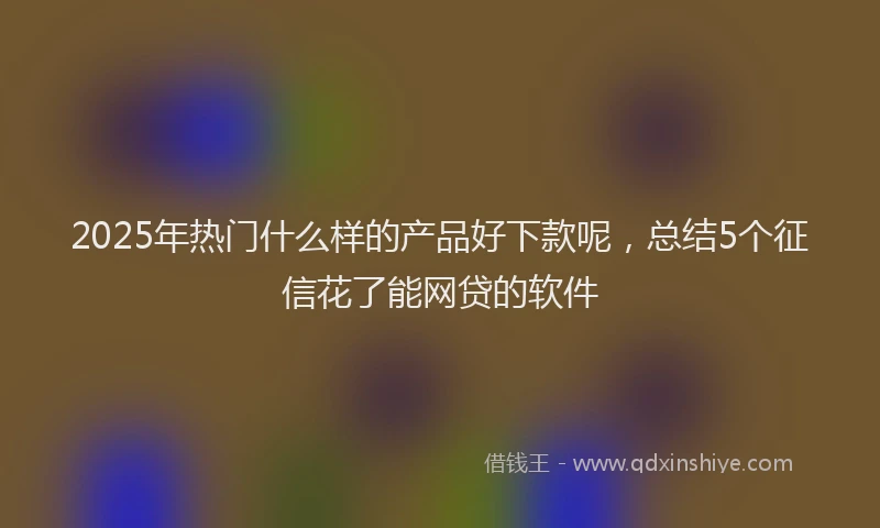 2025年热门什么样的产品好下款呢，总结5个征信花了能网贷的软件