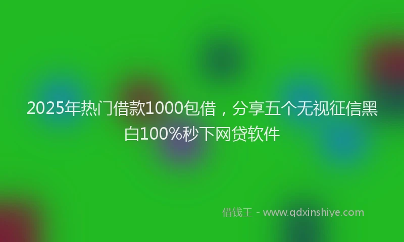2025年热门借款1000包借，分享五个无视征信黑白100%秒下网贷软件