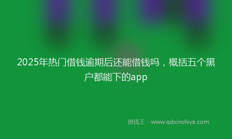 2025年热门借钱逾期后还能借钱吗，概括五个黑户都能下的app