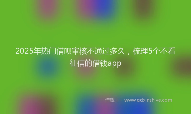 2025年热门借呗审核不通过多久，梳理5个不看征信的借钱app