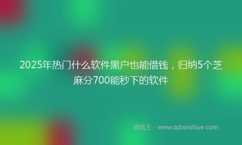 2025年热门什么软件黑户也能借钱，归纳5个芝麻分700能秒下的软件