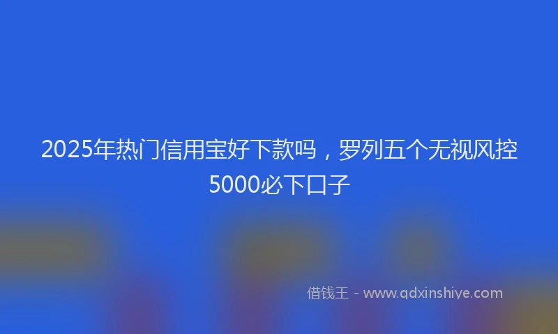2025年热门信用宝好下款吗，罗列五个无视风控5000必下口子
