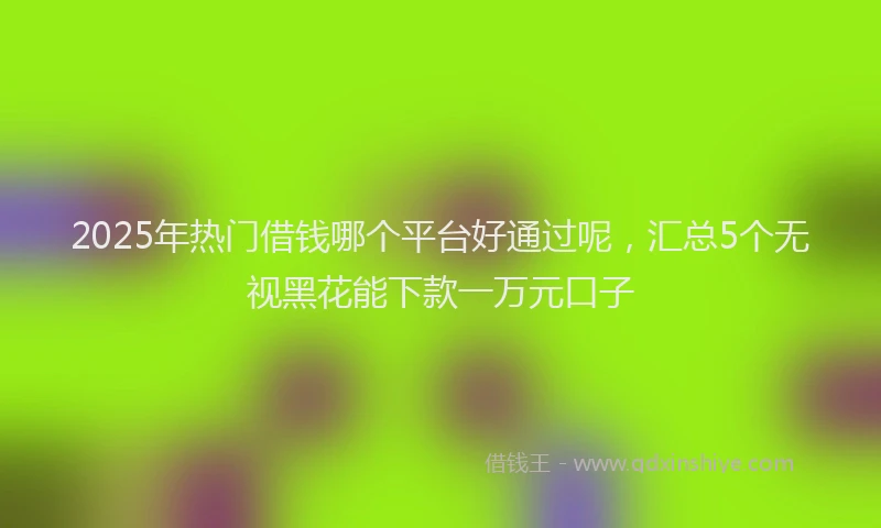 2025年热门借钱哪个平台好通过呢，汇总5个无视黑花能下款一万元口子