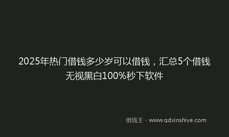 2025年热门借钱多少岁可以借钱，汇总5个借钱无视黑白100%秒下软件