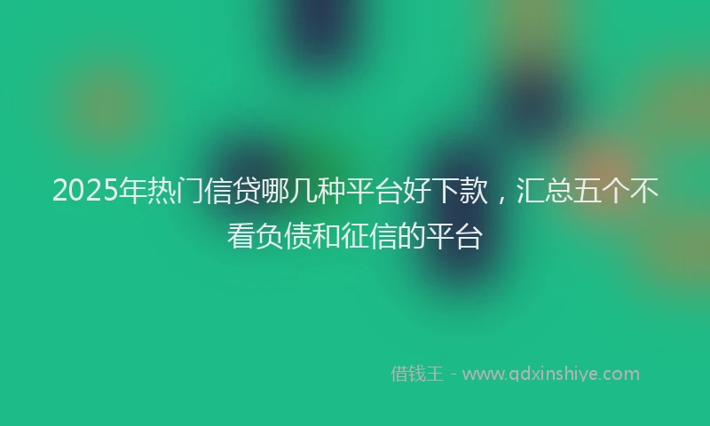 2025年热门信贷哪几种平台好下款，汇总五个不看负债和征信的平台
