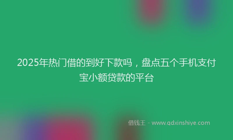 2025年热门借的到好下款吗，盘点五个手机支付宝小额贷款的平台