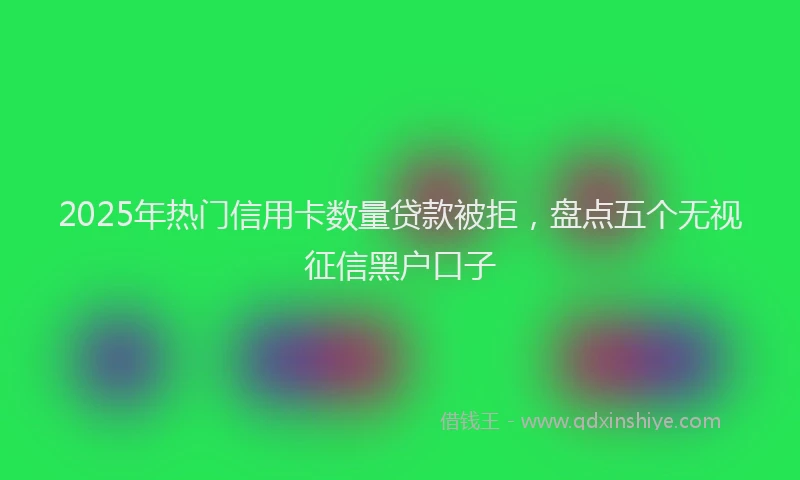 2025年热门信用卡数量贷款被拒，盘点五个无视征信黑户口子