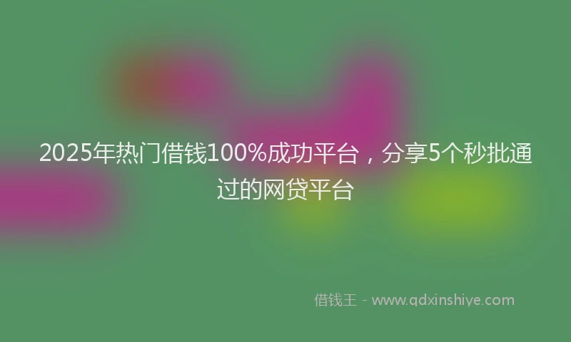 2025年热门借钱100%成功平台，分享5个秒批通过的网贷平台