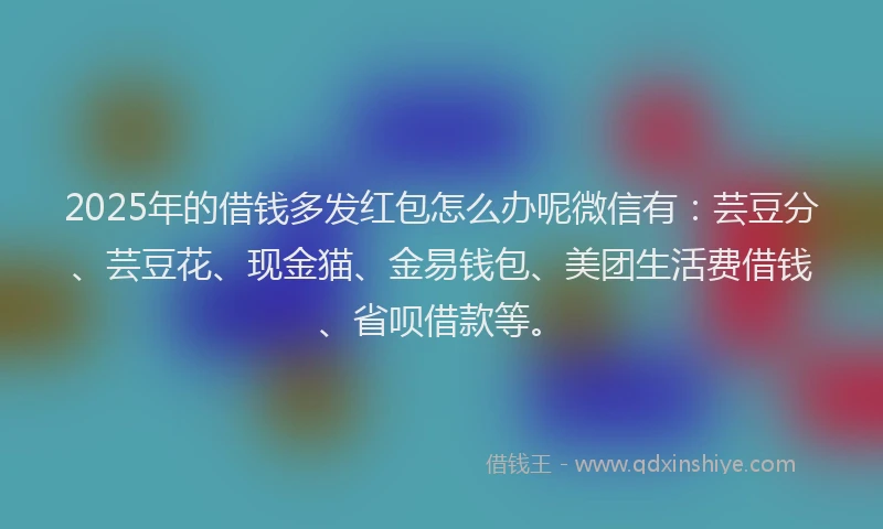 2025年的借钱多发红包怎么办呢微信有：芸豆分、芸豆花、现金猫、金易钱包、美团生活费借钱、省呗借款等。