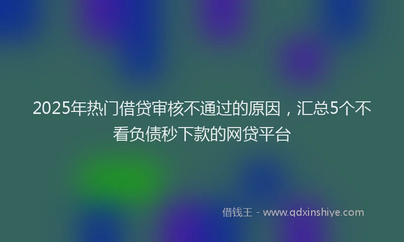 2025年热门借贷审核不通过的原因，汇总5个不看负债秒下款的网贷平台