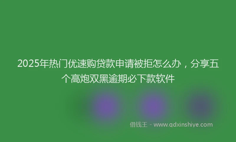 2025年热门优速购贷款申请被拒怎么办，分享五个高炮双黑逾期必下款软件