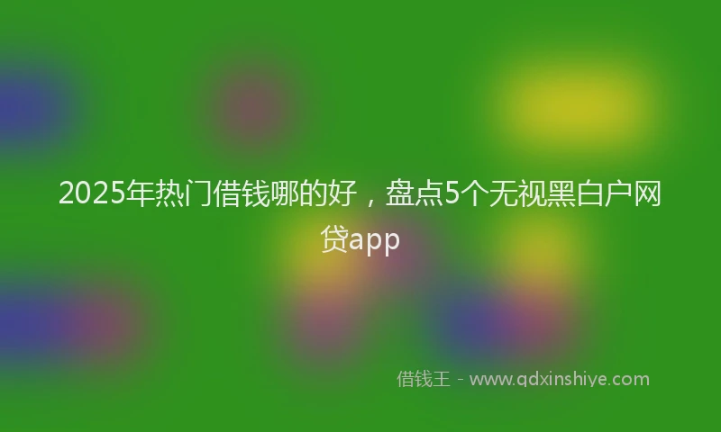 2025年热门借钱哪的好，盘点5个无视黑白户网贷app