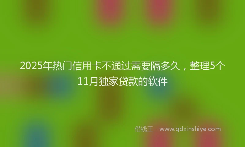 2025年热门信用卡不通过需要隔多久，整理5个11月独家贷款的软件