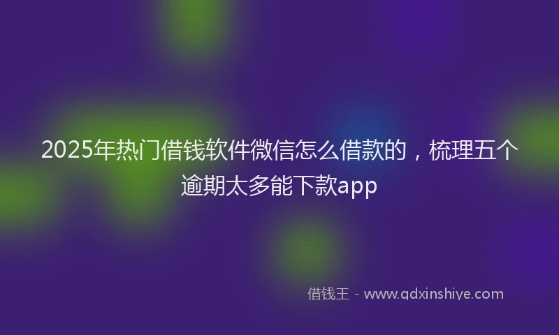 2025年热门借钱软件微信怎么借款的，梳理五个逾期太多能下款app