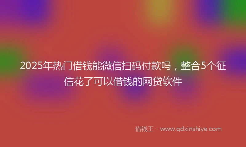 2025年热门借钱能微信扫码付款吗，整合5个征信花了可以借钱的网贷软件