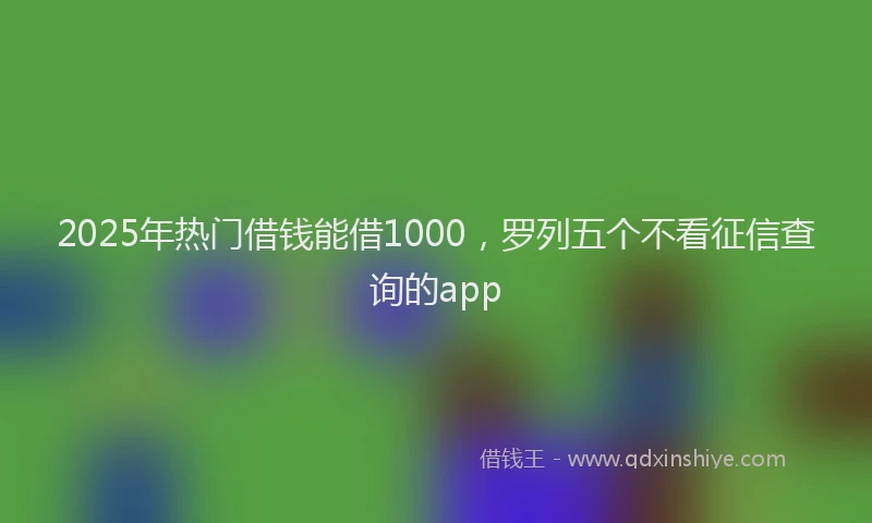 2025年热门借钱能借1000，罗列五个不看征信查询的app