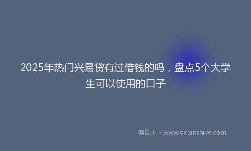 2025年热门兴易贷有过借钱的吗，盘点5个大学生可以使用的口子