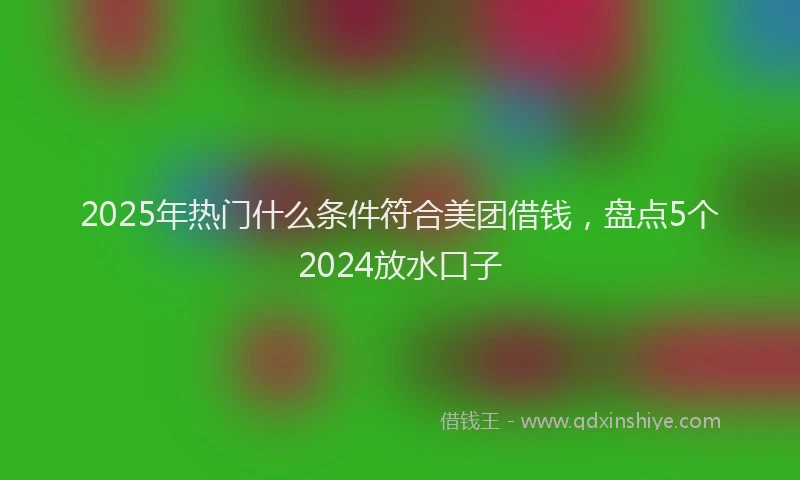 2025年热门什么条件符合美团借钱，盘点5个2024放水口子