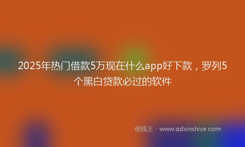 2025年热门借款5万现在什么app好下款，罗列5个黑白贷款必过的软件