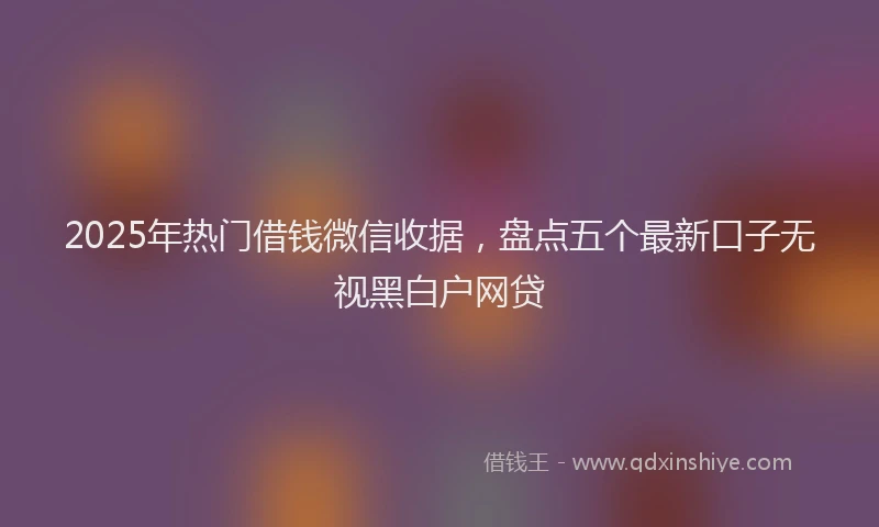 2025年热门借钱微信收据，盘点五个最新口子无视黑白户网贷