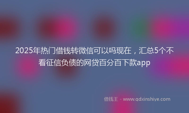 2025年热门借钱转微信可以吗现在，汇总5个不看征信负债的网贷百分百下款app