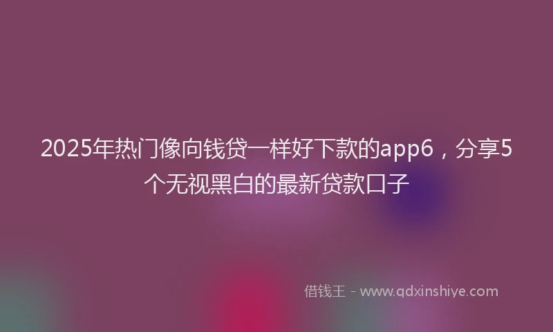 2025年热门像向钱贷一样好下款的app6，分享5个无视黑白的最新贷款口子