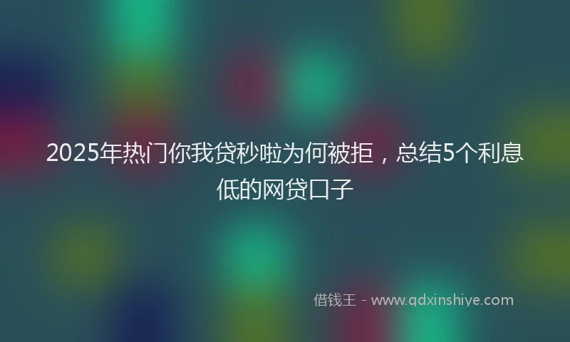 2025年热门你我贷秒啦为何被拒，总结5个利息低的网贷口子