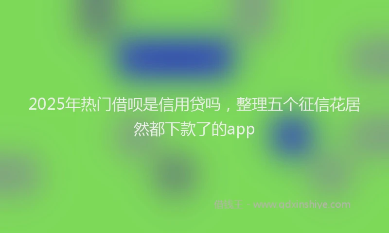 2025年热门借呗是信用贷吗，整理五个征信花居然都下款了的app