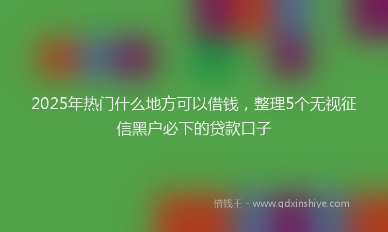 2025年热门什么地方可以借钱，整理5个无视征信黑户必下的贷款口子