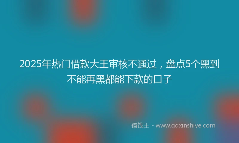 2025年热门借款大王审核不通过，盘点5个黑到不能再黑都能下款的口子