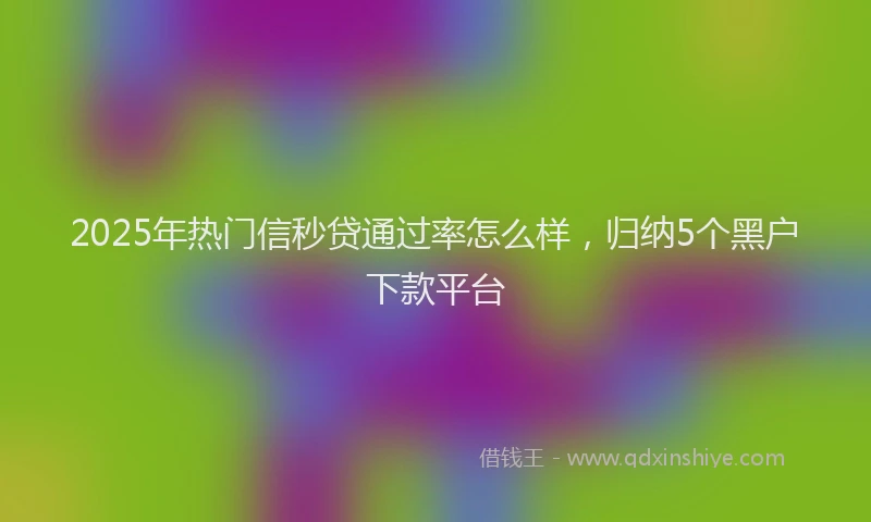 2025年热门信秒贷通过率怎么样，归纳5个黑户下款平台