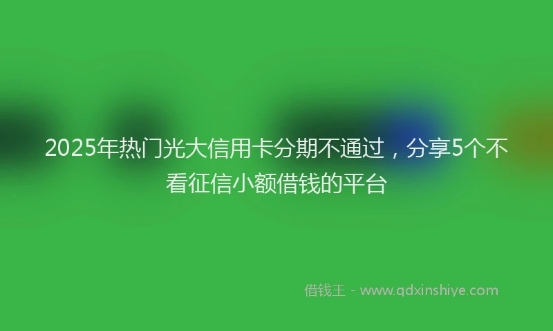 2025年热门光大信用卡分期不通过，分享5个不看征信小额借钱的平台