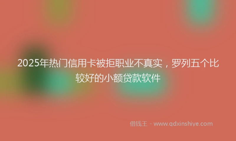 2025年热门信用卡被拒职业不真实，罗列五个比较好的小额贷款软件