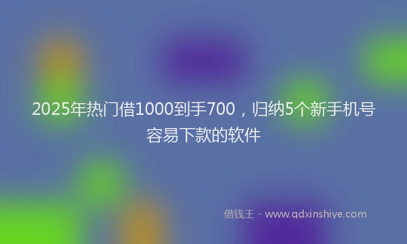 2025年热门借1000到手700，归纳5个新手机号容易下款的软件