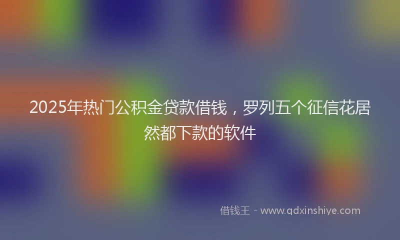 2025年热门公积金贷款借钱，罗列五个征信花居然都下款的软件