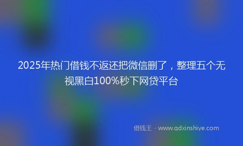 2025年热门借钱不返还把微信删了，整理五个无视黑白100%秒下网贷平台
