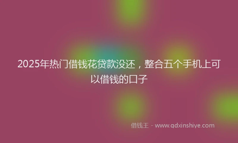 2025年热门借钱花贷款没还，整合五个手机上可以借钱的口子