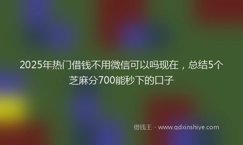 2025年热门借钱不用微信可以吗现在，总结5个芝麻分700能秒下的口子