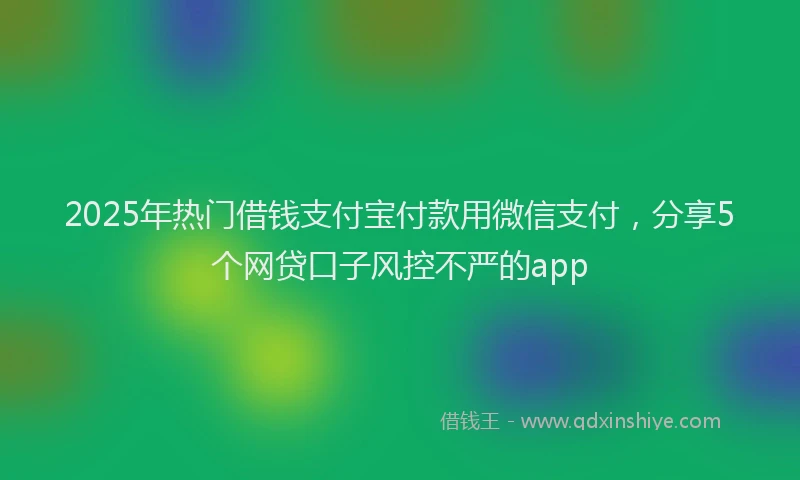 2025年热门借钱支付宝付款用微信支付，分享5个网贷口子风控不严的app