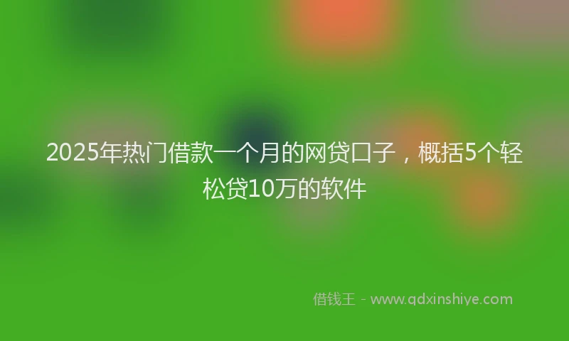 2025年热门借款一个月的网贷口子，概括5个轻松贷10万的软件