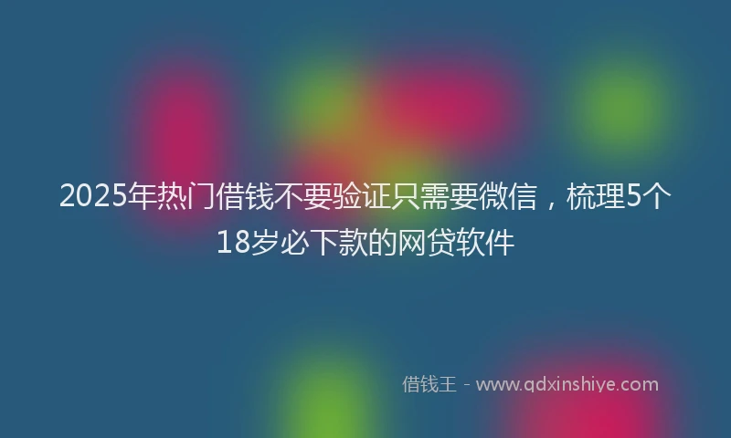 2025年热门借钱不要验证只需要微信，梳理5个18岁必下款的网贷软件