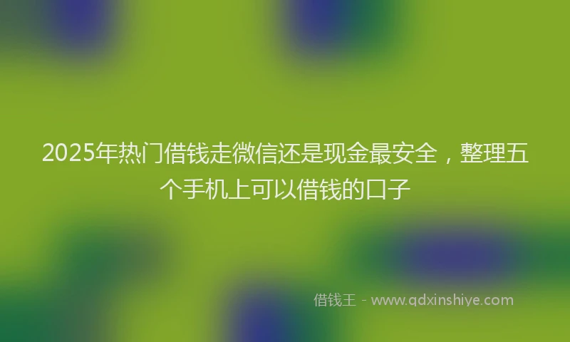 2025年热门借钱走微信还是现金最安全，整理五个手机上可以借钱的口子