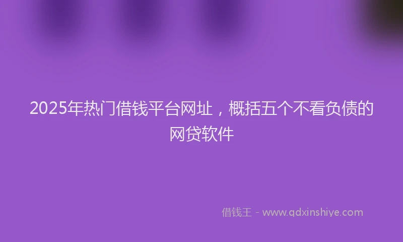 2025年热门借钱平台网址，概括五个不看负债的网贷软件