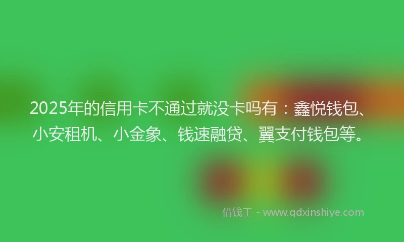 2025年的信用卡不通过就没卡吗有：鑫悦钱包、小安租机、小金象、钱速融贷、翼支付钱包等。