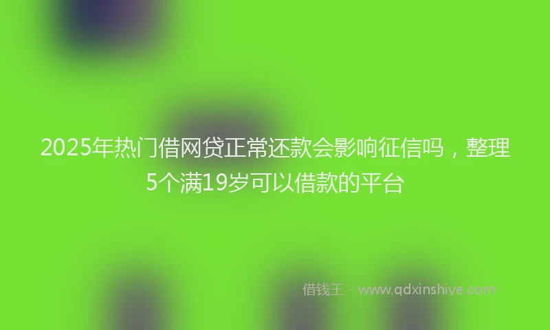 2025年热门借网贷正常还款会影响征信吗，整理5个满19岁可以借款的平台